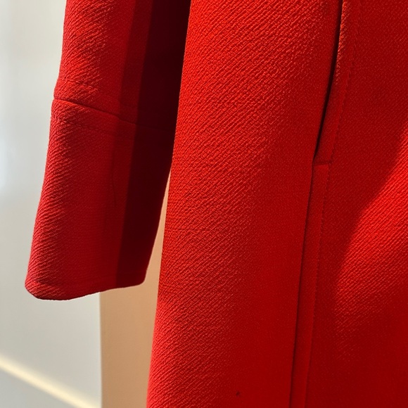 Women's wool thinsate red coat - Picture 6 of 13